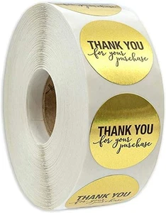 N’icePackaging – 500 Qty – 1 inch - Thank You for Your Purchase - Silver... - Picture 1 of 13