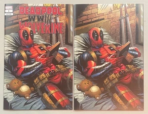Deadpool Wolverine WWIII #1 Retail Trade & Virgin Variant Set Tyler Kirkham NM - Picture 1 of 2