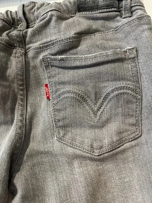 Denim Levis Talla 14 Reg Niñas Ajustado Gris Claro - Cintura Ajustable Cómoda! Foto 1 de 4