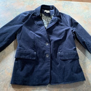 Noa-Noa Womens Corduroy Blazer Jacket Size S Navy Stretch Cotton Cord - Picture 1 of 14