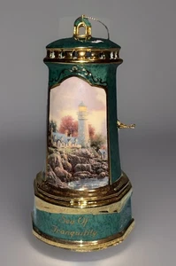 Adorno Thomas Kinkade Seaside Reflections Sea Of Tranquility verde 2001 en muy buena condición - Imagen 1 de 5