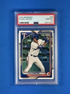 2024 Bowman Baseball Paper #46 Evan Carter PSA 10 Rookie RC - Picture 1 of 2