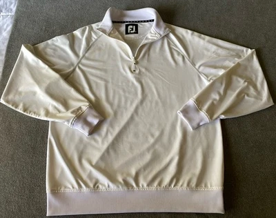 FootJoy Men’s XL White Stretch 1/4 Zip Golf Pullover FJ Performance Active Top - Image 1 of 4