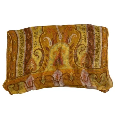 ETRO Estola Paisley Marrón Amarillo 65 × 160 cm - Imagen 1 de 4