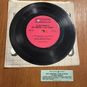 7” jukebox 33 rpm LP EP Jazz Single Great Reunion Louis Armstrong Duke Ellington - Picture 1 of 3