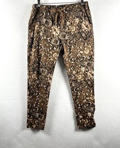 Flora Ashley Damen Ankle Pant Jogginghose Floral Paisley Neutral Italy Gr. Large - Bild 1 von 8