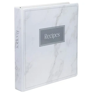 Recipe Binder Full Page 8.5 x 11 Kit, 1 Inch D-Ring, Marble Design - Picture 1 of 8