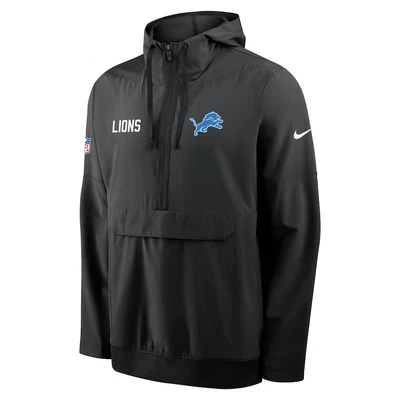 Detroit Lions Nike Sideline Alt Pack Anorak Half-Zip Hoodie Jacket On Field Men - Image 1 of 4