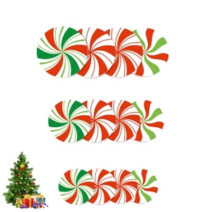 12 PCS Peppermint Candy Sticker Decal Holiday Window Decals Christmas Decor - Picture 1 of 11