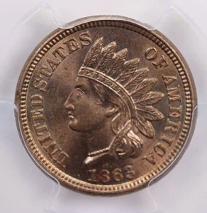 1863 Indian Head Small Cents., PCGS MS-65., Store #GCT008 - Picture 1 of 3