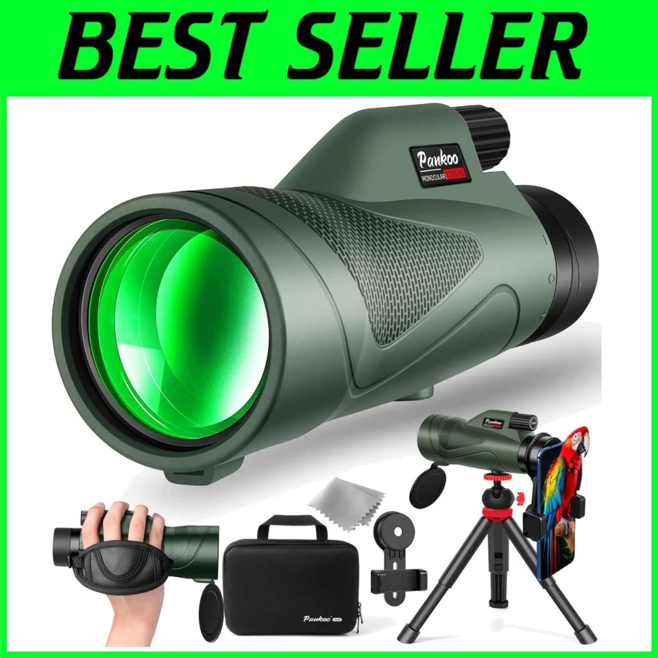 12x60 HD Monocular Telescope with Smartphone Adapter & Tripod - Bird Watching - Image 1 of 4