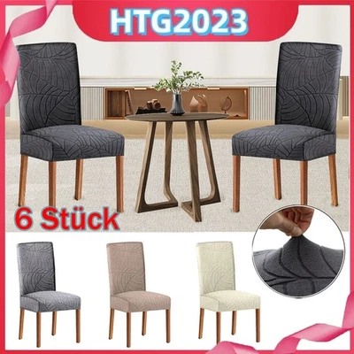 6 Stk Universal Stuhlhusse Stretch Stuhlbezug Stuhlüberzug Esszimmer Hussen - Bild 1 von 4