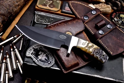 CFK Handmade AUS 8 Custom GENUINE SHEEP HORN Hunting Skinning Camping Knife - Image 1 of 4