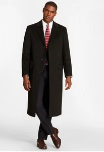 Brooks Brothers Wool Cashmere Overcoat Topcoat Long Classic Size 44R - Picture 1 of 10