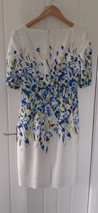 L K Bennett Dress Bree Size 12 In Blue/lime Colourway - Picture 1 of 4