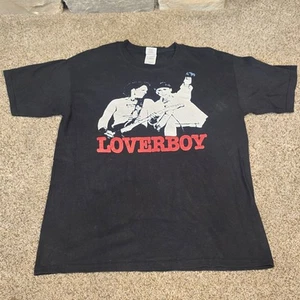 True Vintage Loverboy Album Concert Band Tee T Shirt L Black Gildan - Picture 1 of 8