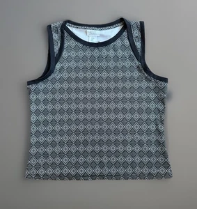 Sigrid Olsen UPF 50 Sleeveless Golf Tennis Top Black Grey print M NEW - Picture 1 of 4