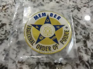 Fraternal Order Of Police 3" Thick Mylar Stick On Emblem Disc NEW - Foto 1 di 2