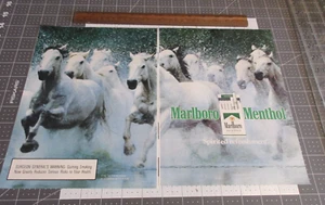 1989 Marlboro Menthol Spirited Refreshment White Horses 2-Page Print Ad - Picture 1 of 5