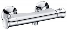 Locus Modern Thermostatic Chrome Round Bar Mixer Shower Valve Outlet Tap