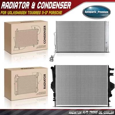Комплект охлаждения радиатора и конденсатора переменного тока для Volkswagen Touareg 11-17 Porsche Cayenne - Изображение 1 из 4