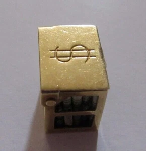 14K Gold Money Box Charm With Dollar Sign (ch784) - Picture 1 of 4