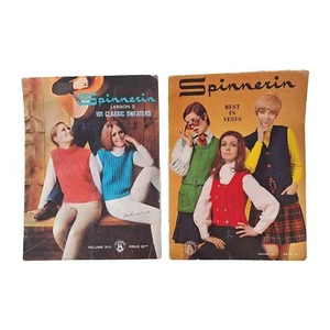 Lot 2 Spinnerin Knitting Crocheting Pattern Instruction Booklets Manuals Notes - Picture 1 of 7