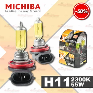 2er MICHIBA H11 711 Scheinwerfer Halogen AutoLampen 2300K Gelb NEBELSCHEINWERFER - Picture 1 of 9