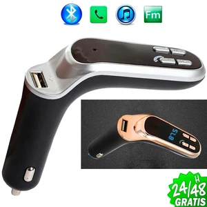 Transmisor de FM Radio Bluetooth Mechero Coche MP3 Reproductor TF Cargador USB - Picture 1 of 6