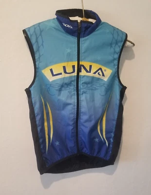 Sugoi Men's Luna Cycling Vest Jacket Full-Zip Small Mesh Back Blue Pockets - Image 1 of 4