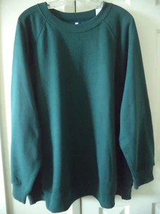 Updated Classic Forest Pine Dk Green Oversized Fleece Sweatshirt 14 16 18 1X XL - Picture 1 of 3
