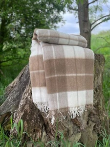 MERINO Lammwolldecke Fransendecke Plaid 155x200cm 100% Lammwolle  - Bild 1 von 12