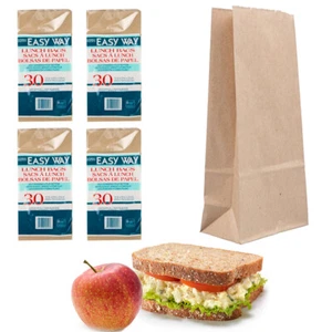 120 Pc Lunch Bag Brown Paper Bags Sandwich Container Snack Food Grocery - Picture 1 of 1