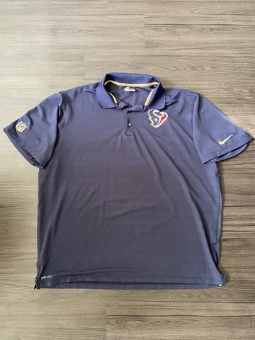 NIKE Dri-Fit Houston Texans Logo NFL Polo Shirt Men's Size 2XL Cover