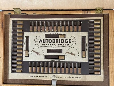 Autobridge Advanced Course Board with Wood Case + 2 Deal Books 1948 - Image 1 of 4
