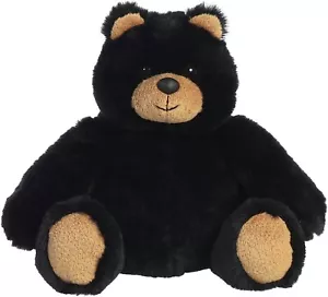 Aurora - Oso - 8" Bronson Oso Negro Acurrucado Peluche Animal - Imagen 1 de 4