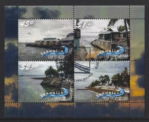 HOJA EN MINIATURA NUEVA ZELAND TOKELAU 2018 SEAWALLS OF TOKELAU FINA USADA - Imagen 1 de 1