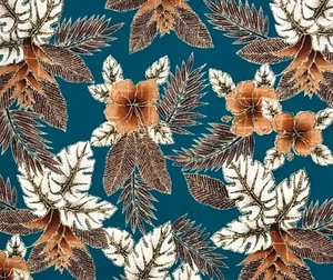 Hawaiian Print Fabric BTY - Hibiscus - 43” wide - Picture 1 of 1
