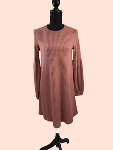Mango Women’s Cable Knit Sweater Flare Dress Rust Color Sz S - Picture 1 of 8