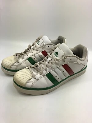 Adidas Mens Adiprene Leather Low Top Lace Up- White, Green, Red- Size 11.5 - Image 1 of 4