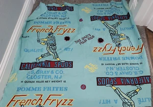 California French Fryzz Spuds Baseball Nähen Stoff Material Vintage Jungenzimmer - Bild 1 von 7