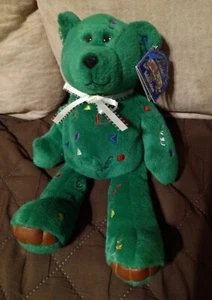 Holiday Edition 98 ( 1999 ) LIMITED TREASURES Bear Plush Toy NM GREEN - Picture 1 of 3