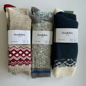 Goodfellow & Co Men's Crew Socks Bundle (3 Packs, 6 Pairs Total) - Size 6-12 - Picture 1 of 1