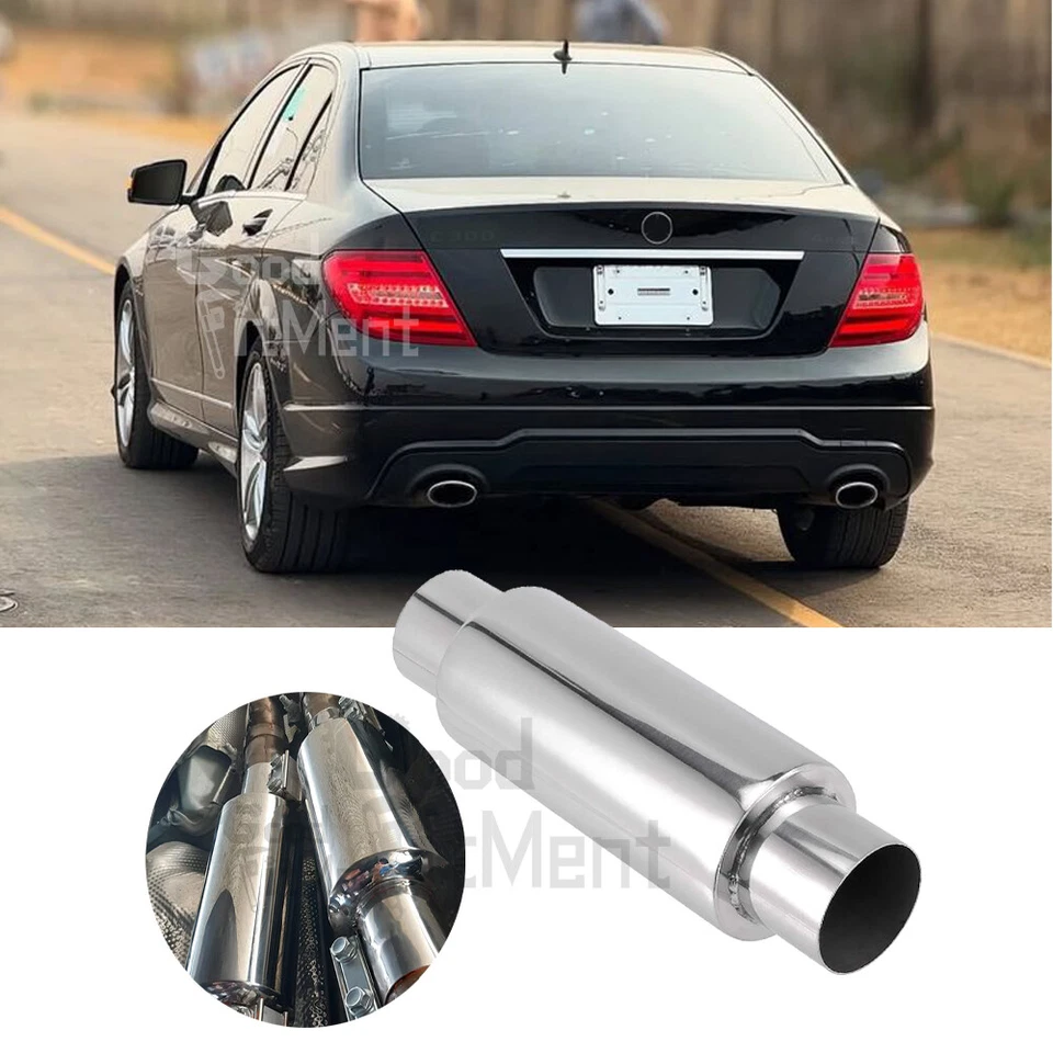 For Mercedes Benz C300 3" In/Outlet 16" Long Exhaust Muffler Resonator Deep Tone - Imagem 1 de 4