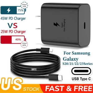 6FT Cable & 45W Fast Charging Type C Wall Charger For Samsung Galaxy S21 S22 S23 - Picture 1 of 16