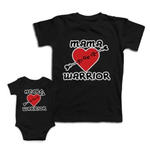 Mom and Baby Matching Outfits Mama Heart of Warrior Heart Arrow Match Clothes - Picture 1 of 9