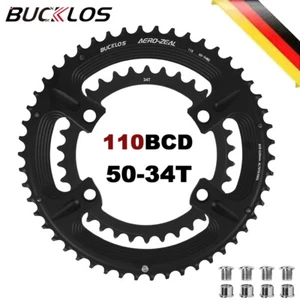 BUCKLOS 110 BCD 50-34T 4 Blots bici da corsa doppia lama 11 velocità per Shimano DE - Foto 1 di 5