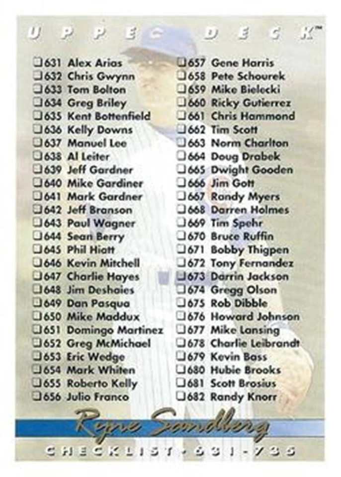 1993 Upper Deck #735 Ryne Sandberg Chicago Cubs HOF - Imagem 1 de 1