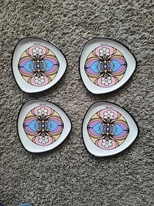 Vier Vintage Peter Max Dessertteller selten Syrakus Porzellan - Bild 1 von 7