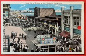 OCEAN PARK & VENEDIG, CA ~Merritt Jones Hotel, Kewpie Palace~Postkarte~1907-1914   - Bild 1 von 2